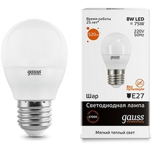 Лампочка LED Elementary Globe 8W E27 3000K 53218