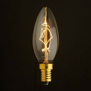 Ретро лампочка накаливания Эдисона свеча E14 60W 2400-2800K 3560